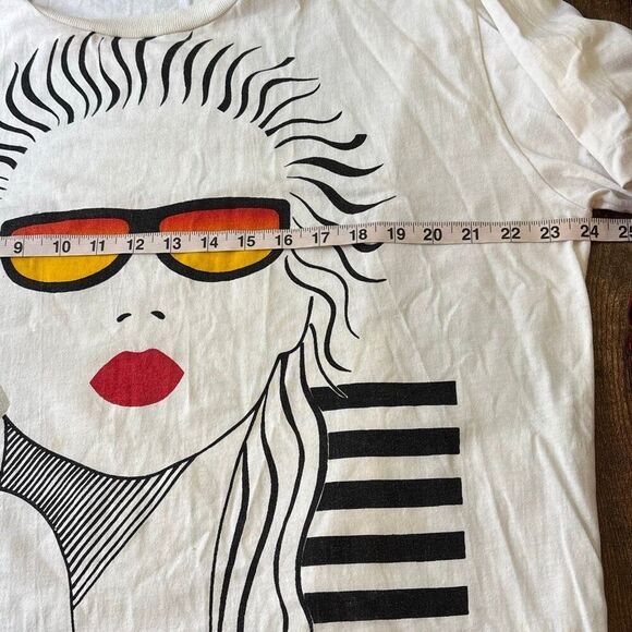 Vtg 1980s/90s Cancun t shirt XL woman sunglasses Neon Beach SIng Stitch Mariachi - Picture 8 of 10